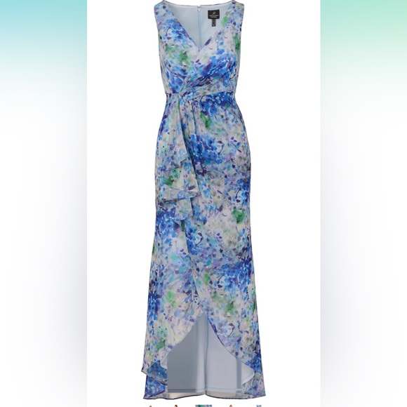 Adrianna Papell Blue Floral Maxi Dress. Size 4. NWT. - Picture 5 of 11